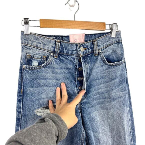 Revice Super 80s High Rise Button Fly Distressed Straight Leg Rigid Jeans SZ 25 - Picture 4 of 15